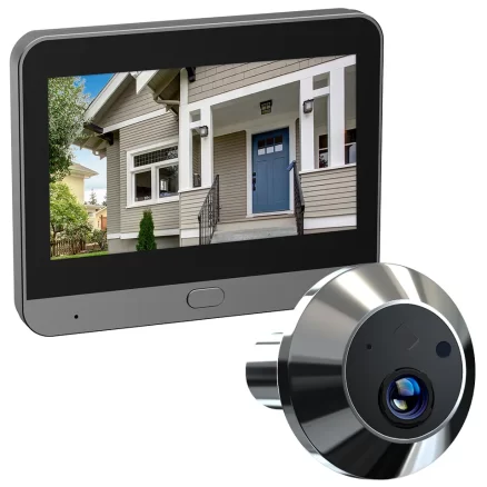Icam App Remote View Motion Detect 1080P Hd Peephole Door Viewer Camera Two Way Speak Doorbell Smart Work With Google Alexa 8