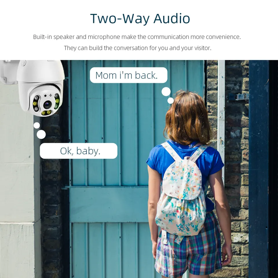 5MP Full Color Night Vision 1080P CCTV Camera Two Way Talk Auto Tracking Security Cam PTZ WiFi Camera With Alexa Google 4 5MP Full Color Night Vision 1080P CCTV Camera Two Way Talk Auto Tracking Security Cam PTZ WiFi Camera With Alexa Google - Image 4