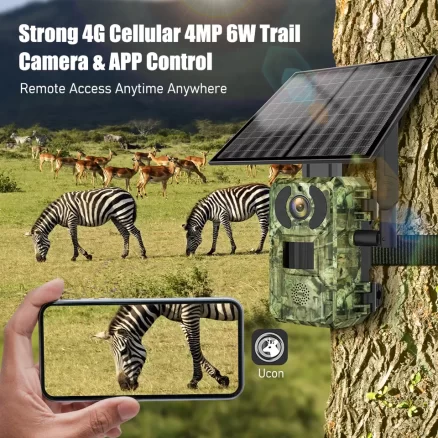 AU Oem Ip66 Waterproof Outdoor 4W Solar Battery Trail Camera 4G Hunting Night Vision 4Mp Cam With 7800Mah Motion Detection 5
