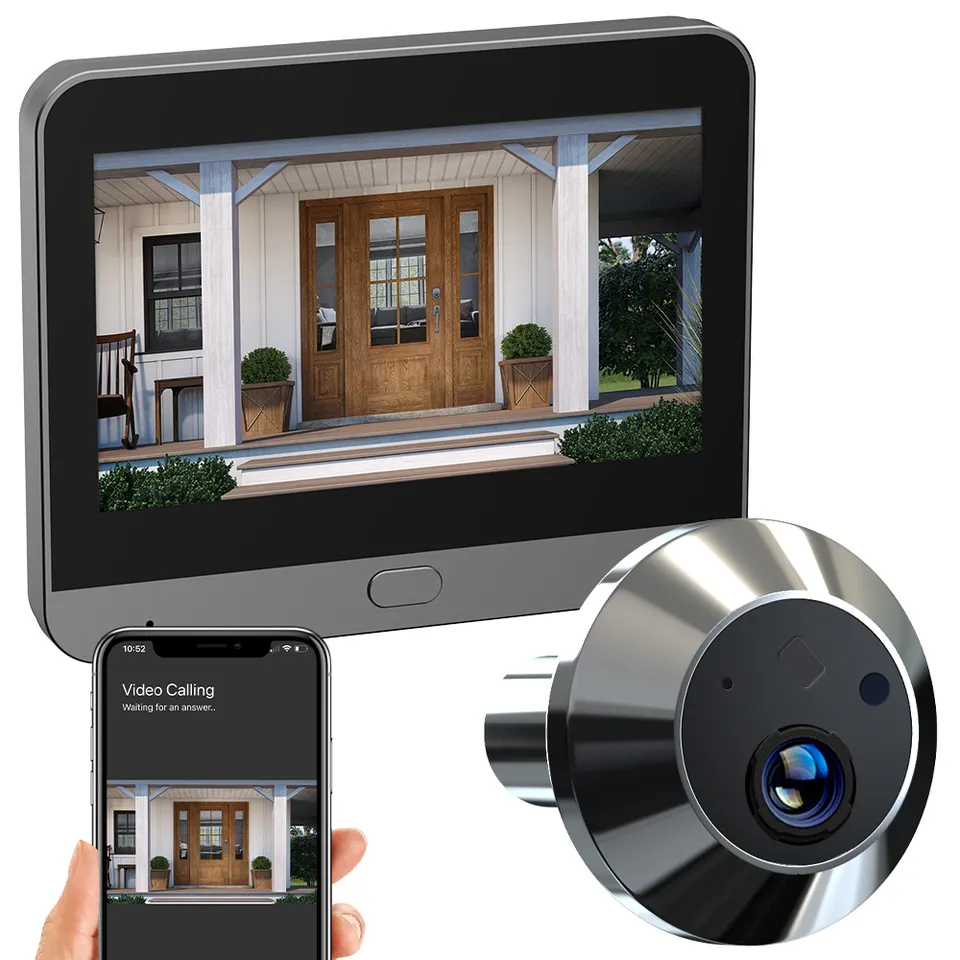 App Remote View Video Doorbell Camera Two Way Audio Peephole Camera Wifi Security Home Motion Detection Night Vision 2