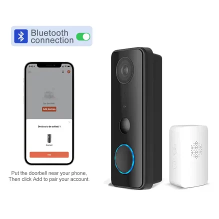 1080p Fast BLE Link Two Way Audio Support Leave Message Motion Detection Wired 5000mAh Battery Powered Video Doorbell 4
