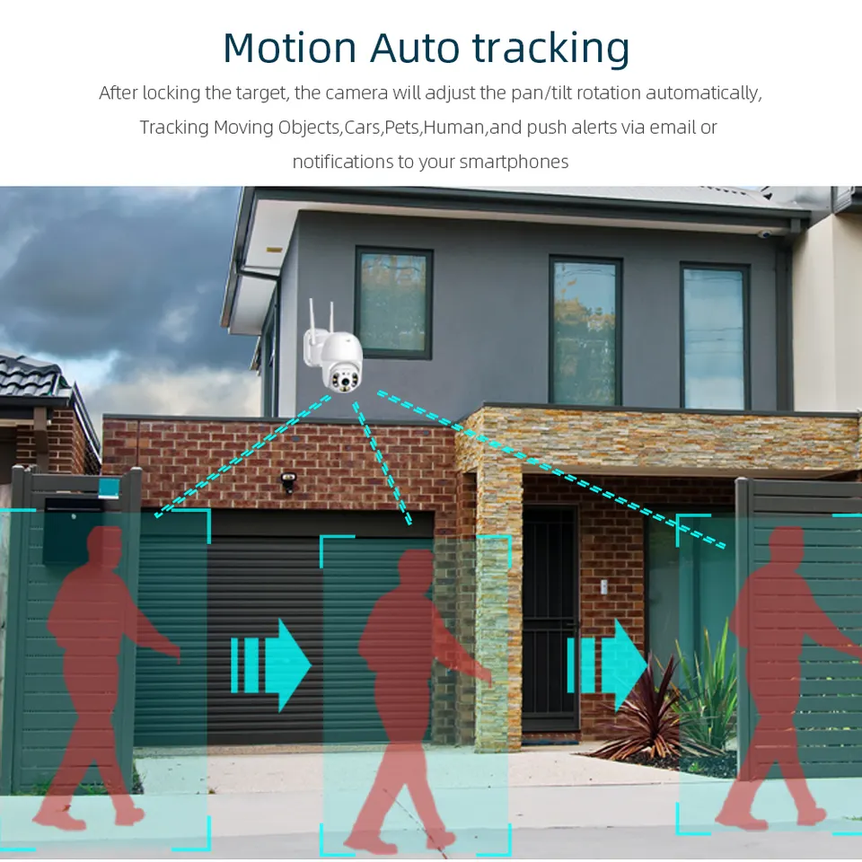 5MP Full Color Night Vision 1080P CCTV Camera Two Way Talk Auto Tracking Security Cam PTZ WiFi Camera With Alexa Google 5 5MP Full Color Night Vision 1080P CCTV Camera Two Way Talk Auto Tracking Security Cam PTZ WiFi Camera With Alexa Google - Image 5