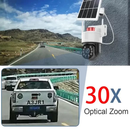 8W Solar Panel 5MP Tuya 4G SEA Band 30X Optical Zoom Auto Patrol IP66 15000mAh Rechargeable Battery PTZ Surveillance Camera 6