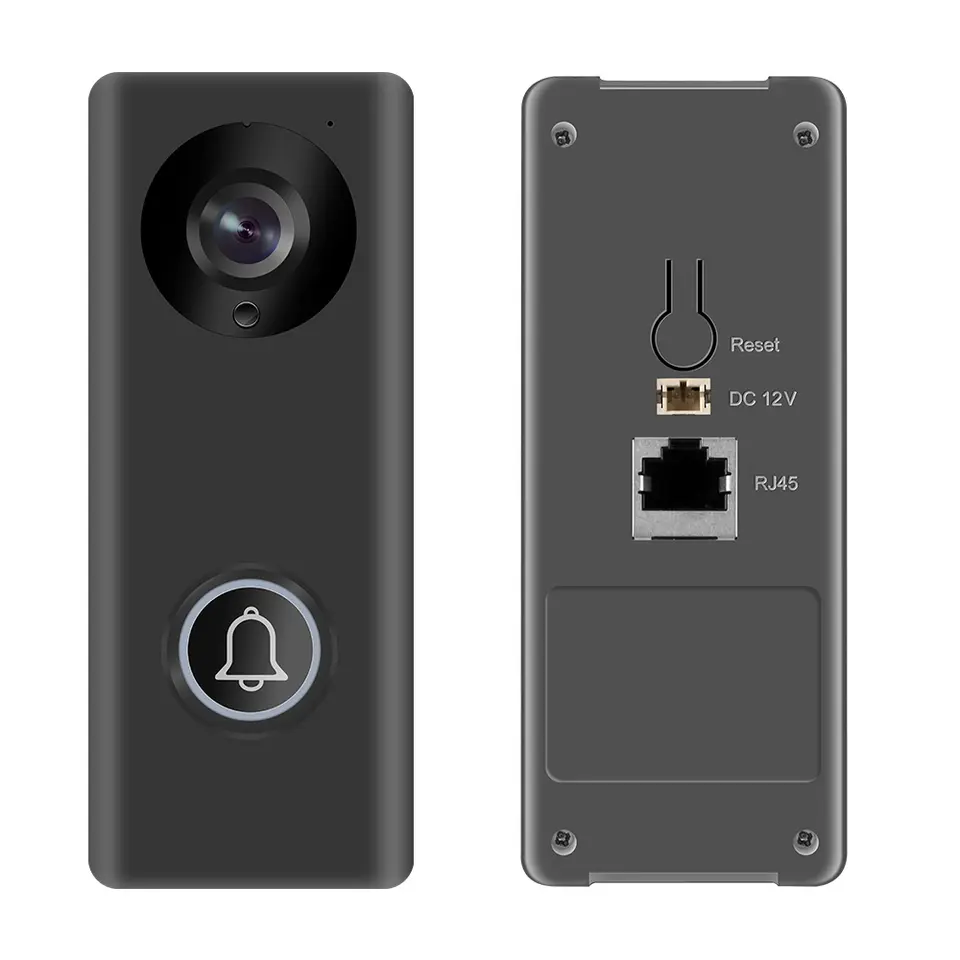 Tuya Smart Life 1080P FHD H.265 IP Audio Video Doorbell 12V DC 48V POE Wired Unlock Lock Door Bell Camera with 140 View Angle 1
