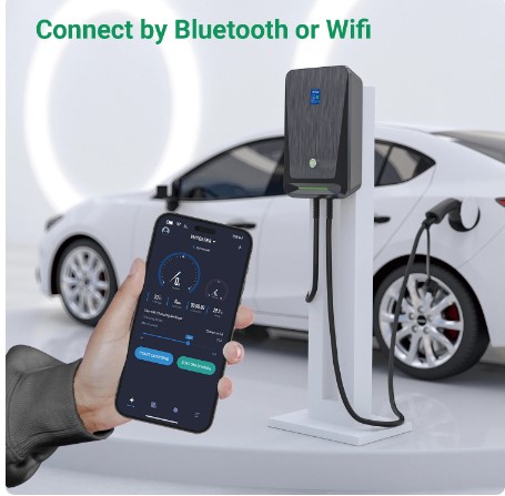 EV Charger Type 2 APP Wifi Control 16A 3 Phase Electric Car Charging Station EVSE Wallbox with 6.1M Cable 11KW 2 EV Charger Type 2 APP Wifi Control 16A 3 Phase Electric Car Charging Station EVSE Wallbox with 6.1M Cable 11KW - Image 2