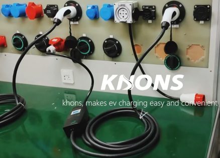 Khons Portable Electric Car Charger 11kw 7kw Charger Type2 Charger Cable 16A 32A EV Charger Three Phase EVSE Charging Box 13