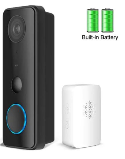 1080p Fast BLE Link Two Way Audio Support Leave Message Motion Detection Wired 5000mAh Battery Powered Video Doorbell 6
