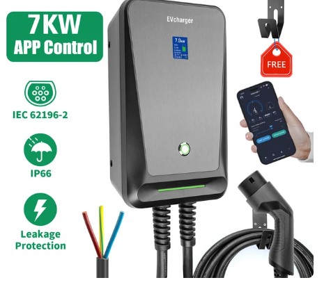 EV Charger Type 2 APP Wifi Control 16A 3 Phase Electric Car Charging Station EVSE Wallbox with 6.1M Cable 11KW 8 EV Charger Type 2 APP Wifi Control 16A 3 Phase Electric Car Charging Station EVSE Wallbox with 6.1M Cable 11KW - Image 8