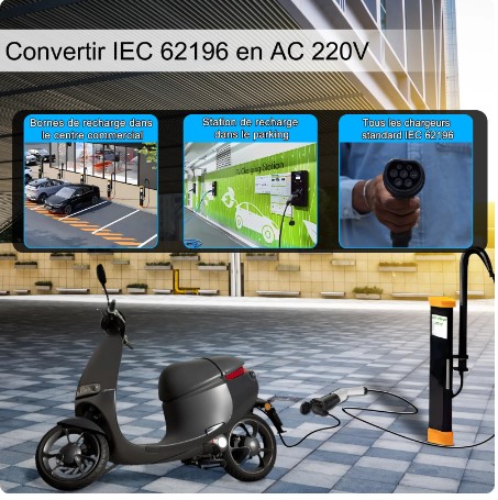 (Not for Type2 EV) Portable 220V Type 2 Male Plug to Schuko Socket EV Charging Adapter For EV Charger EV Connector 3 (Not for Type2 EV) Portable 220V Type 2 Male Plug to Schuko Socket EV Charging Adapter For EV Charger EV Connector - Image 3