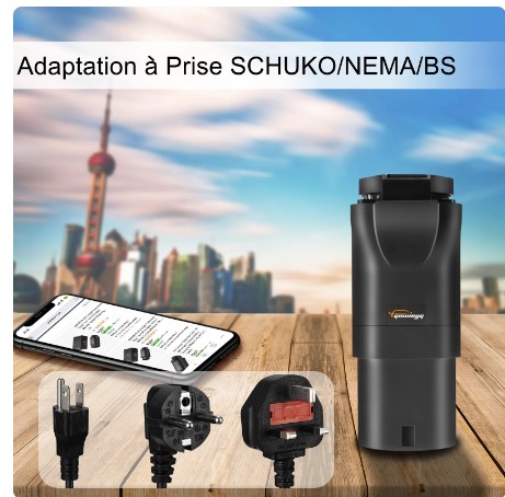 (Not for Type2 EV) Portable 220V Type 2 Male Plug to Schuko Socket EV Charging Adapter For EV Charger EV Connector 4 (Not for Type2 EV) Portable 220V Type 2 Male Plug to Schuko Socket EV Charging Adapter For EV Charger EV Connector - Image 4