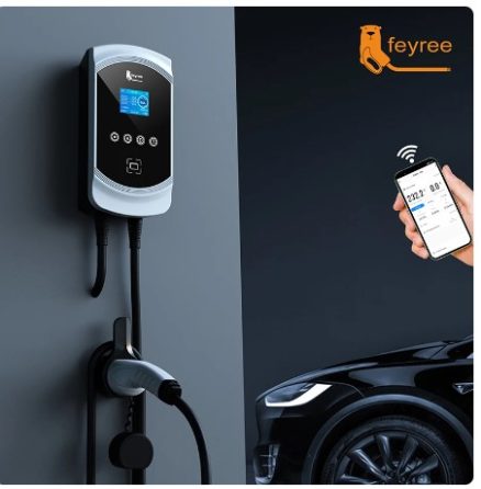 feyree EV Charger 32A 7.6KW Electric Vehicle Car Charger EVSE Wallbox 11KW 22KW 3Phase Type2 Cable IEC62196-2 Socket APP Control 4
