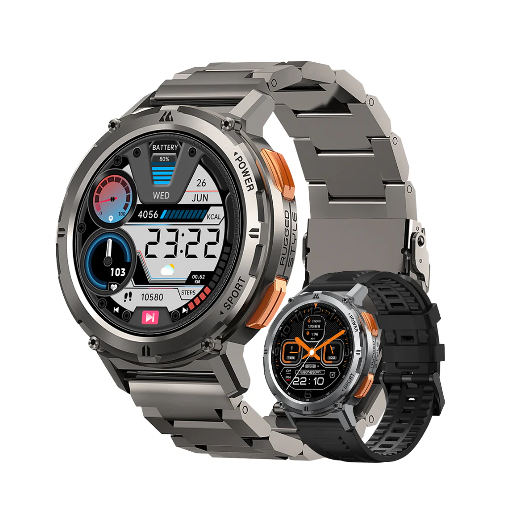 KOSPET TANK T2 Smartwatch | 5ATM & IP69K Waterproof 1.43" AMOLED Display | HIFI Bluetooth Calls with One Switch 70 Sports Modes with Smart Recognition | Full Metal Body 1