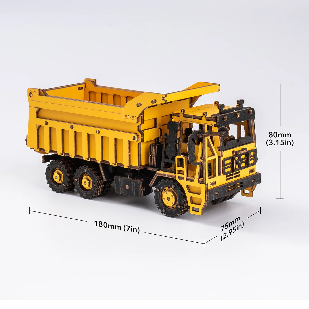 Wooden Dump Truck Engineering Vehicle 3D Wooden Puzzle TG603K 2 Wooden Dump Truck Engineering Vehicle 3D Wooden Puzzle TG603K - Image 2