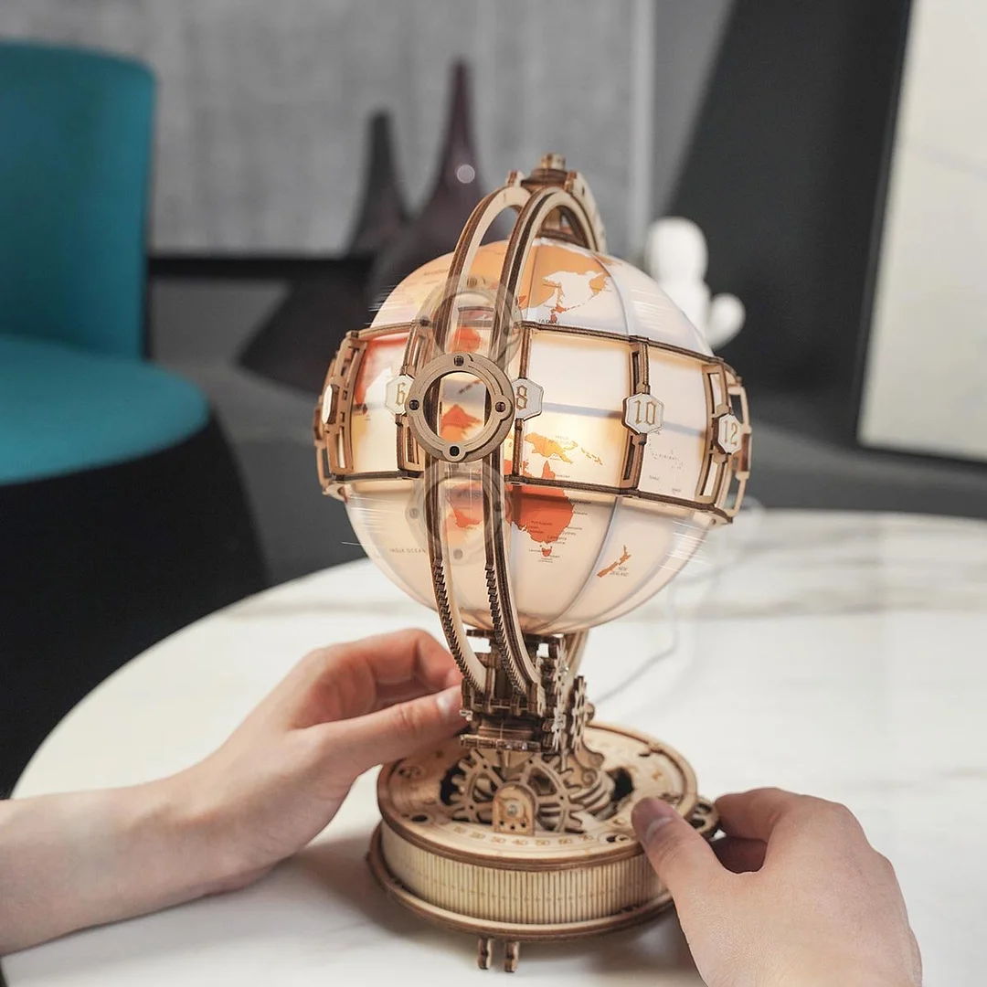 Wooden Luminous Globe ST003 3D Model 2 Wooden Luminous Globe ST003 3D Model - Image 2