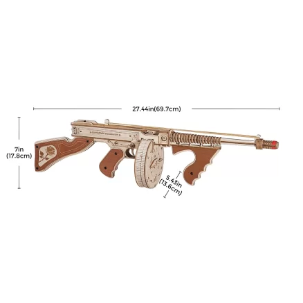 Thompson Submachine Gun Toy 3D ROKR Wooden Puzzle LQB01 7