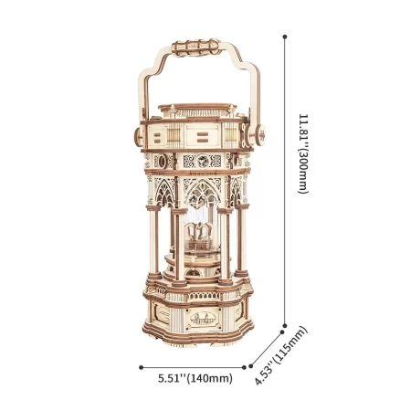 Victorian Wooden Lantern Mechanical Music Box AMK61 3