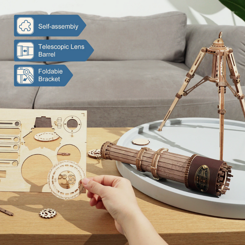 Monocular WoodenTelescope ST004 3D Wooden Puzzle 3 Monocular WoodenTelescope ST004 3D Wooden Puzzle - Image 3