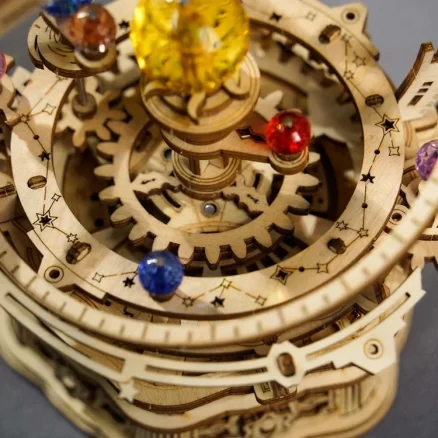 Wooden Starry Night Mechanical Music Box 3D Wooden Puzzle AMK51 2