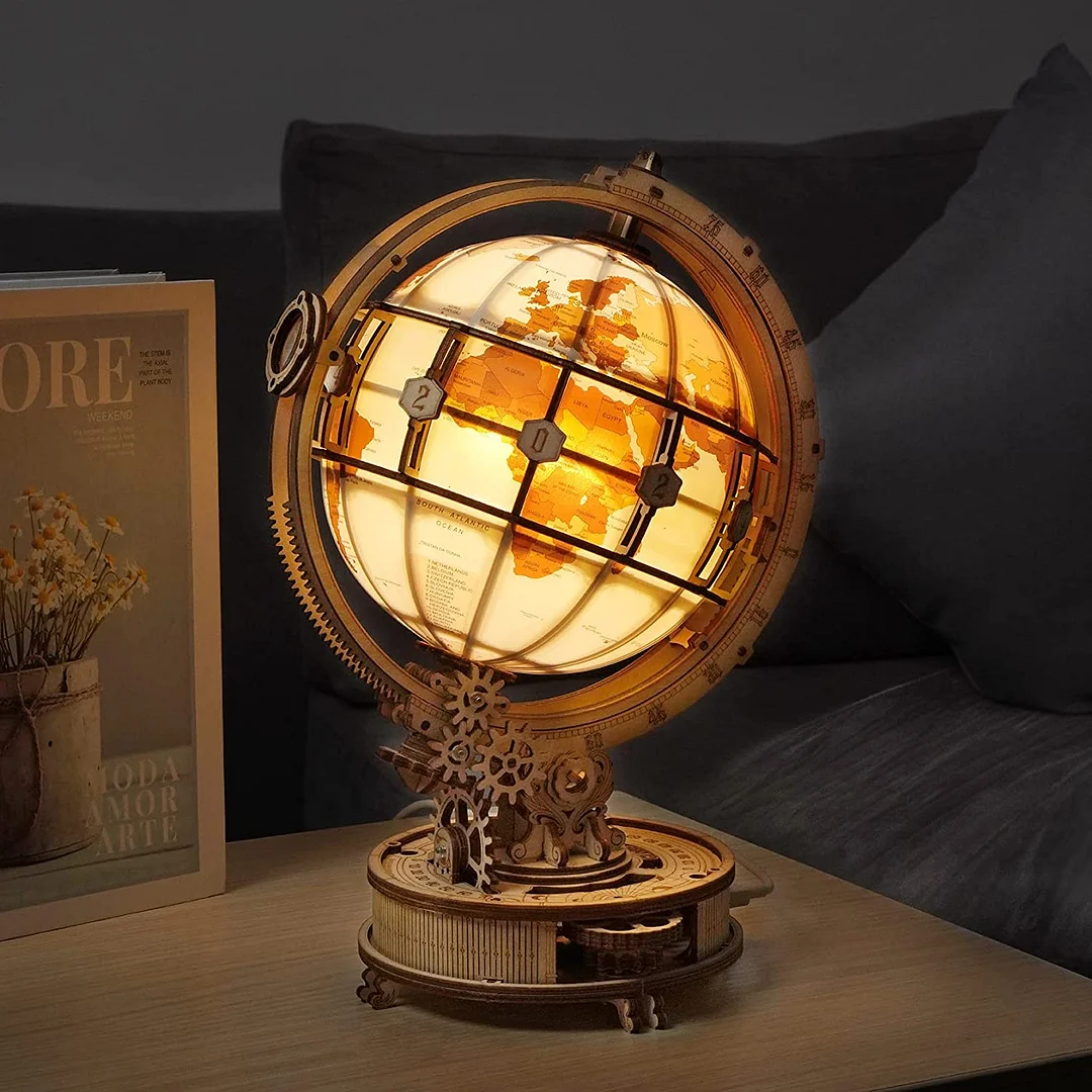 Wooden Luminous Globe ST003 3D Model 2