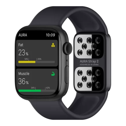 Aura Strap 2 Compatible w Apple Watch Monitor Body Fat & Weight Loss Muscle Monitoring Device w Biogram 6