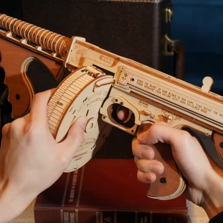 Thompson Submachine Gun Toy 3D ROKR Wooden Puzzle LQB01 4