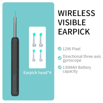 Ear Cleaner Otoscope WiFi Visible Wax Elimination Tool With Camera LED Light Wireless Ear Endoscope Ear Cleaning Kit For I-phone 3