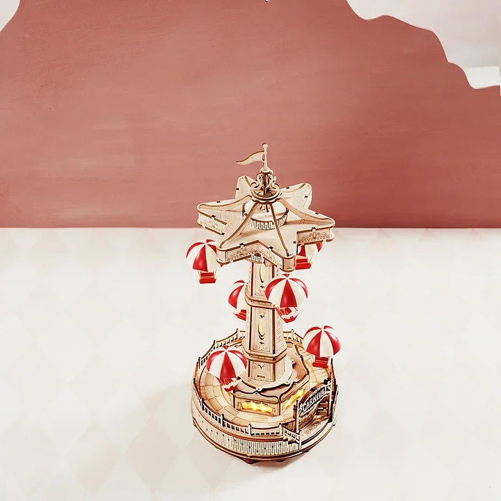 Wooden Parachute Tower DIY Music Box 3D Wooden Puzzle EA01 2 Wooden Parachute Tower DIY Music Box 3D Wooden Puzzle EA01 - Image 2