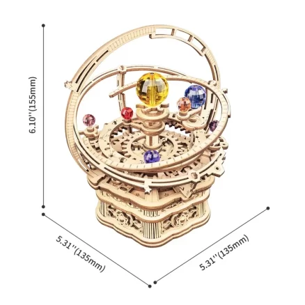 Wooden Starry Night Mechanical Music Box 3D Wooden Puzzle AMK51 3