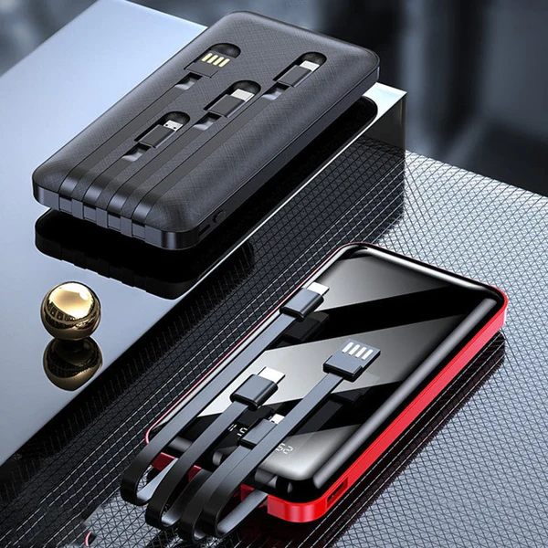 20000mAh Portable Charger With 3 Built-In Charging Cable USB Cable Lightning Cable Large Capacity Mobile Power 3 20000mAh Portable Charger With 3 Built-In Charging Cable USB Cable Lightning Cable Large Capacity Mobile Power - Image 3