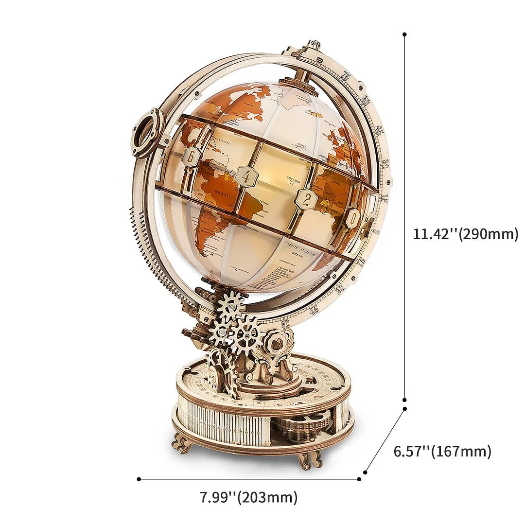 Wooden Luminous Globe ST003 3D Model 5 Wooden Luminous Globe ST003 3D Model - Image 5