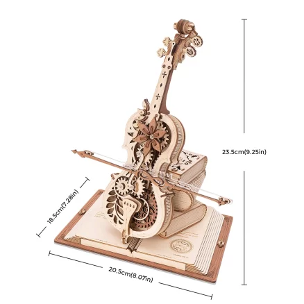 Wooden Puzzle AMK63 Magic Cello Mechanical Music Box 3D 3