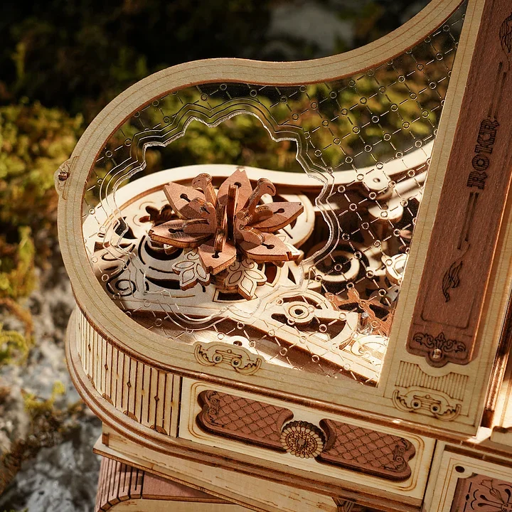 Wooden Magic Piano Mechanical Music Box 3D Wooden Puzzle AMK81 2 Wooden Magic Piano Mechanical Music Box 3D Wooden Puzzle AMK81 - Image 2