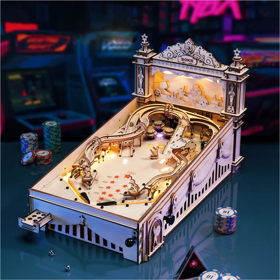 3D Pinball Machine 3D Wooden Puzzle ROKR EG01 5 3D Pinball Machine 3D Wooden Puzzle ROKR EG01 - Image 5