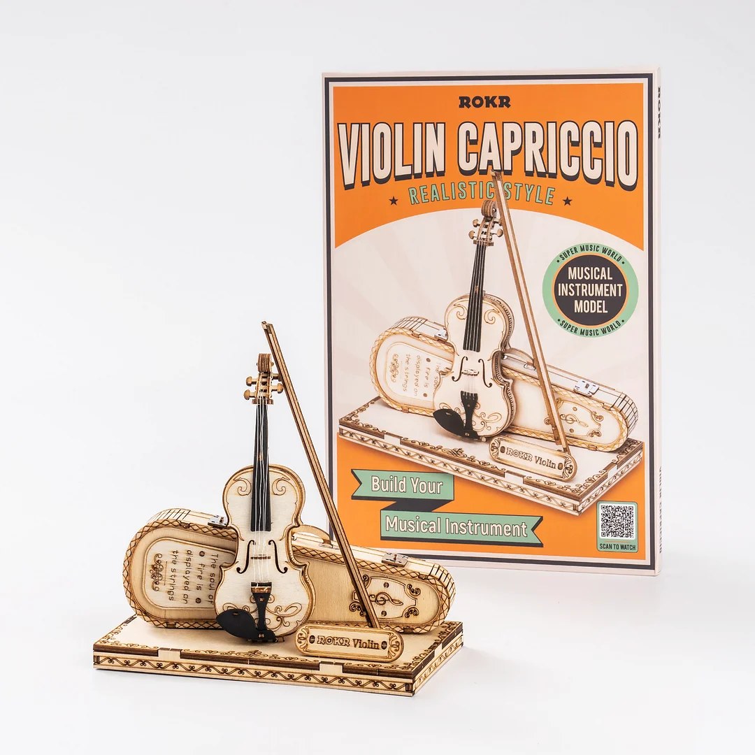 Wooden Violin Capriccio Model 3D Wooden Puzzle TG604K 5 Wooden Violin Capriccio Model 3D Wooden Puzzle TG604K - Image 5
