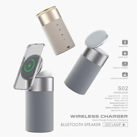 Multi-Function IPhone And AirPods Wireless Charger with Bluetooth Speaker 6