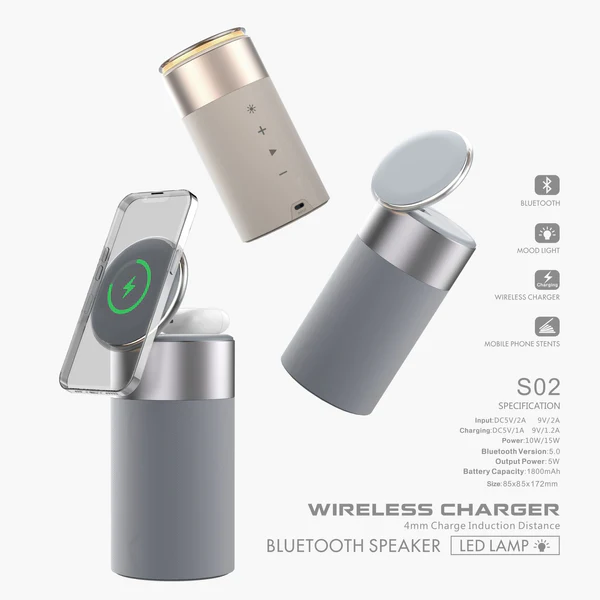 Multi-Function IPhone And AirPods Wireless Charger with Bluetooth Speaker 6 Multi-Function IPhone And AirPods Wireless Charger with Bluetooth Speaker - Image 6