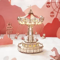 Wooden Swing Ride DIY Music Box 3D Wooden Puzzle EA02
