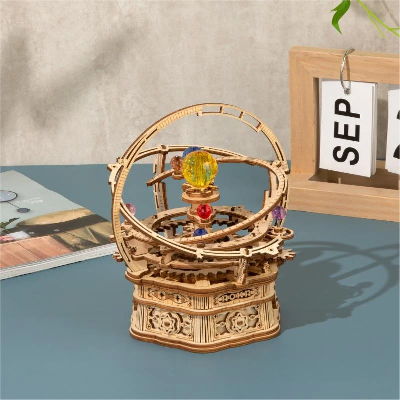 Wooden Starry Night Mechanical Music Box 3D Wooden Puzzle AMK51 1