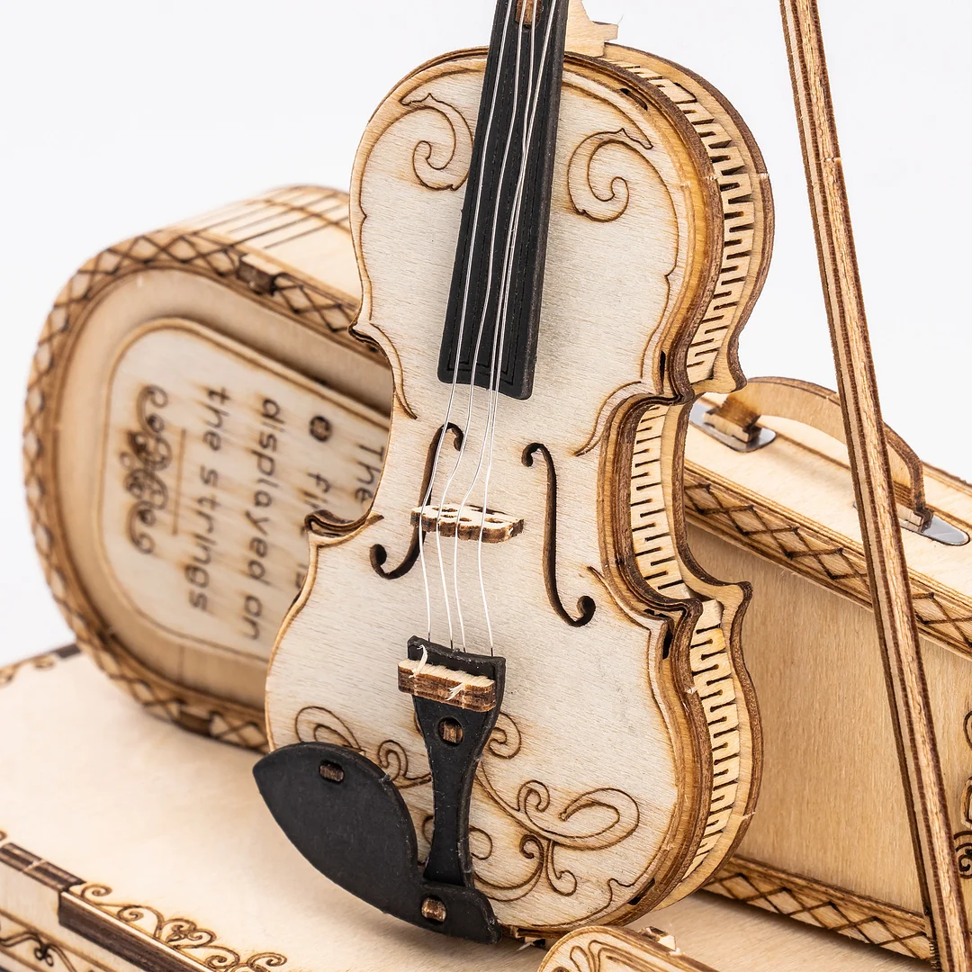 Wooden Violin Capriccio Model 3D Wooden Puzzle TG604K 6 Wooden Violin Capriccio Model 3D Wooden Puzzle TG604K - Image 6