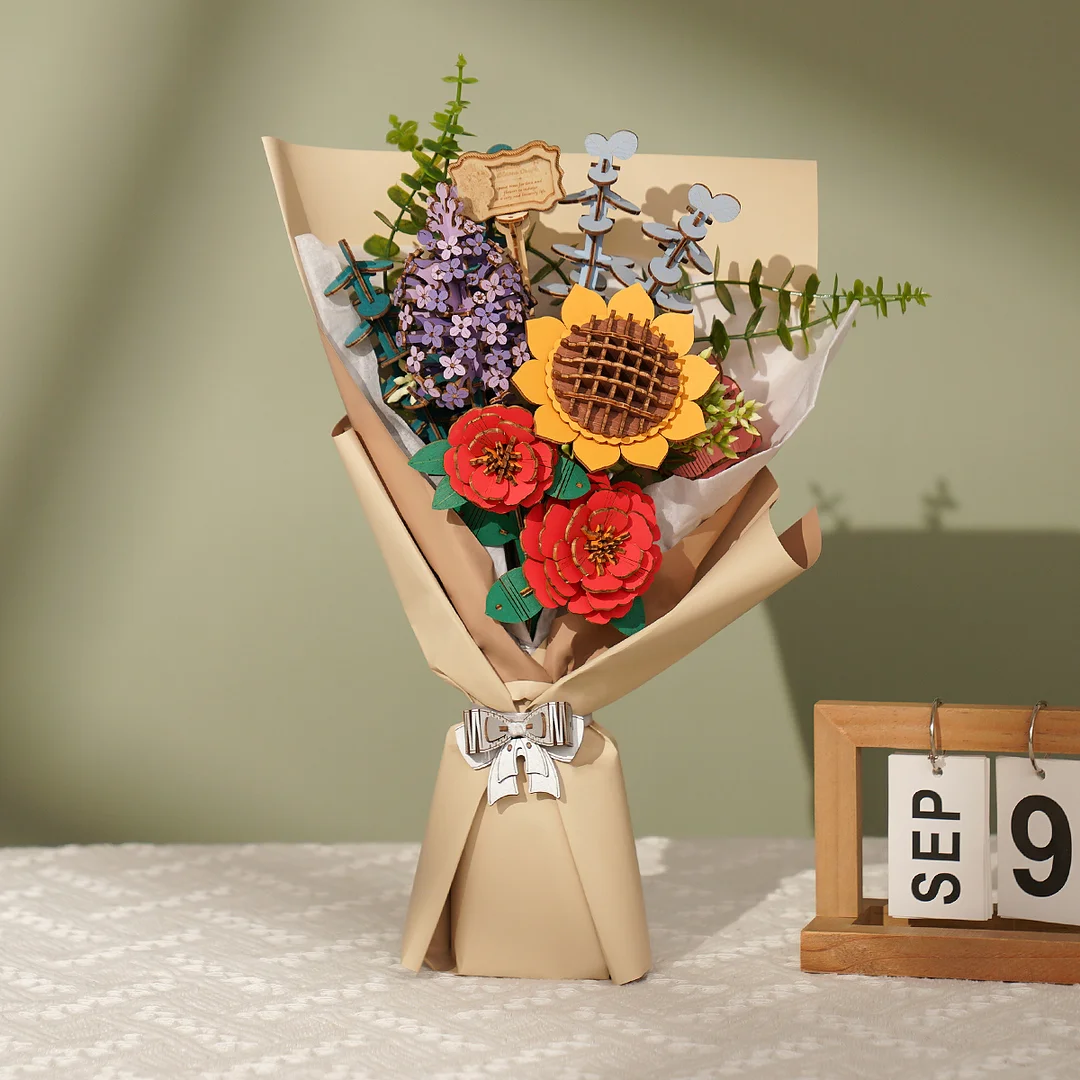 DIY Wooden Flower Bouquet 3D Wooden Puzzle 2