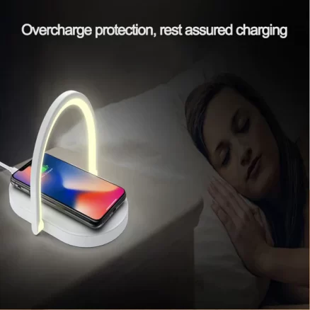 3 In 1 Foldable Wireless Charger with Night Light LED Lamp Bluetooth Speaker 15W High Power Fast Charging 8