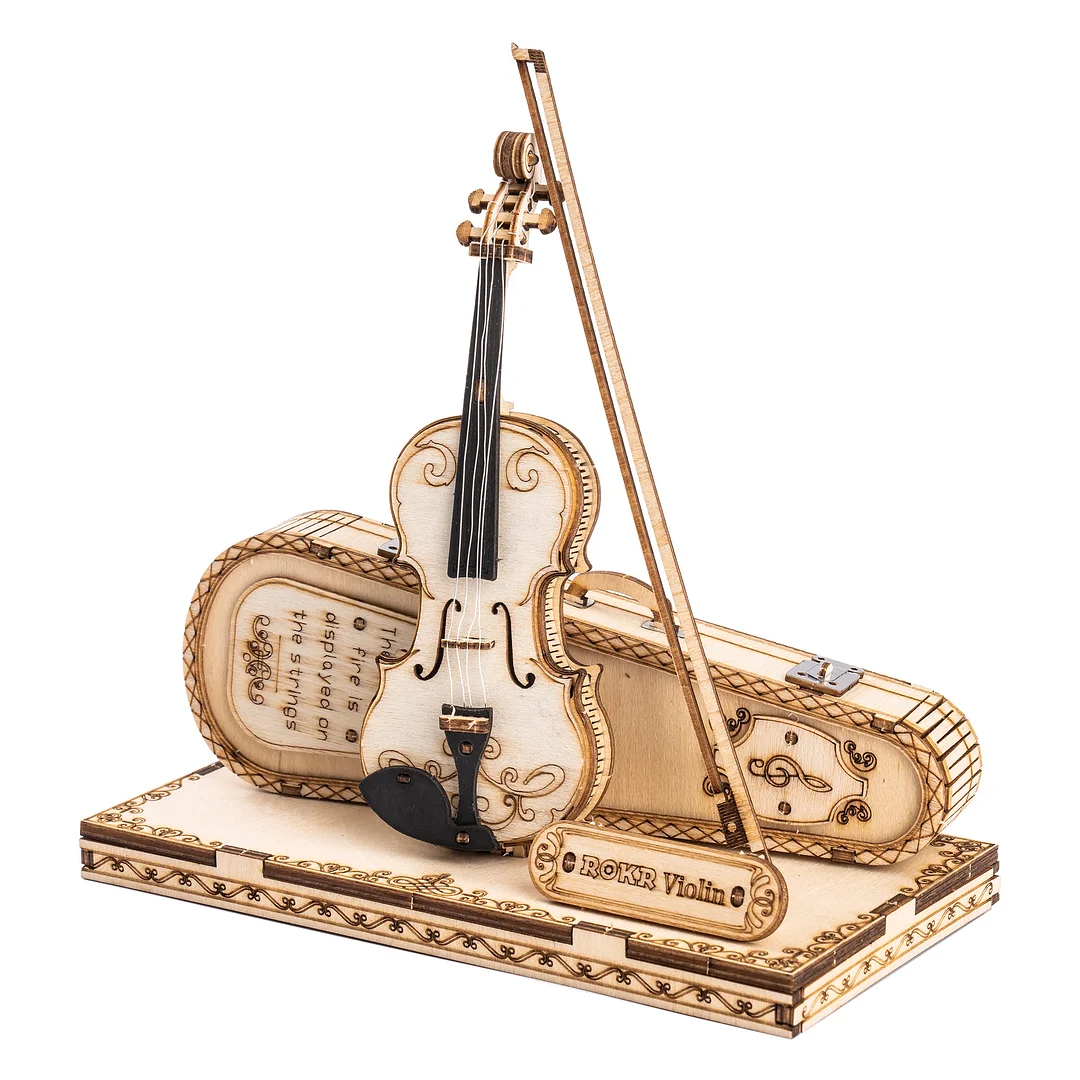 Wooden Violin Capriccio Model 3D Wooden Puzzle TG604K 8 Wooden Violin Capriccio Model 3D Wooden Puzzle TG604K - Image 8