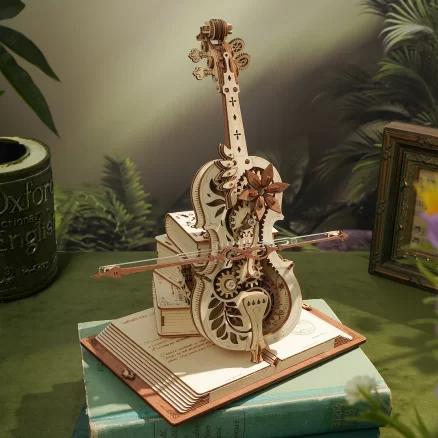 Wooden Puzzle AMK63 Magic Cello Mechanical Music Box 3D 5
