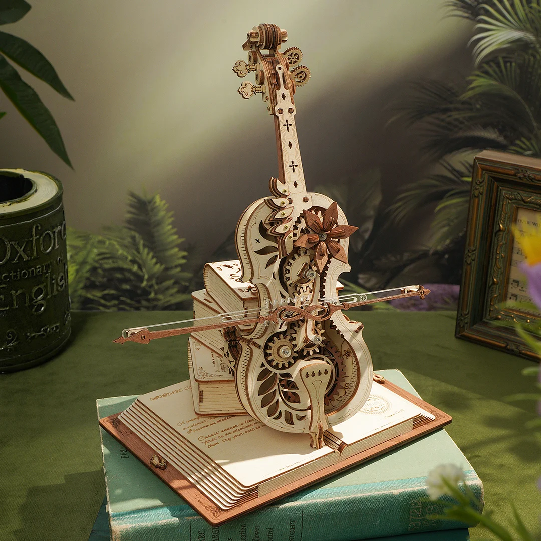 Wooden Puzzle AMK63 Magic Cello Mechanical Music Box 3D 5 Wooden Puzzle AMK63 Magic Cello Mechanical Music Box 3D - Image 5