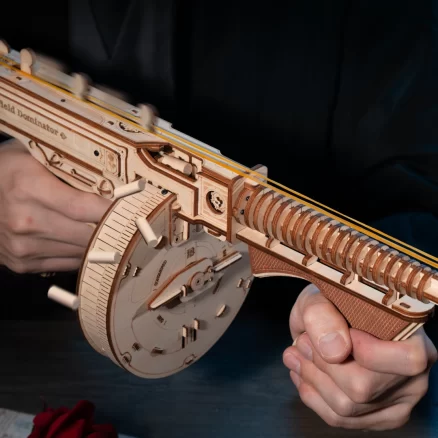 Thompson Submachine Gun Toy 3D ROKR Wooden Puzzle LQB01 10