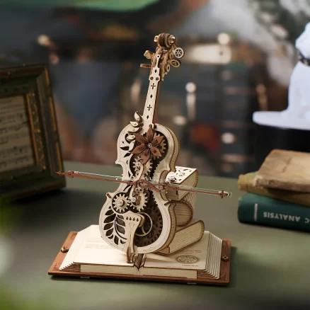Wooden Puzzle AMK63 Magic Cello Mechanical Music Box 3D 6
