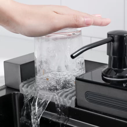 NIAGARA | Workstation Kitchen Sink Kit With Digital Temperature Display & Lighting Waterfall Faucet 2