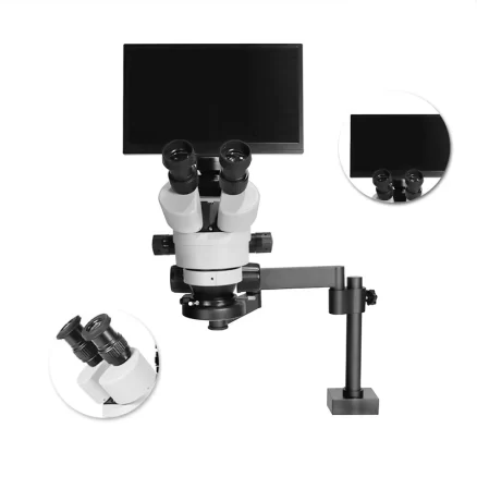 Stereo Microscope with Screen Flexible Arm Stand HH-MS03B 4