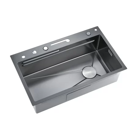 NIAGARA | Workstation Kitchen Sink Kit With Digital Temperature Display & Lighting Waterfall Faucet 4