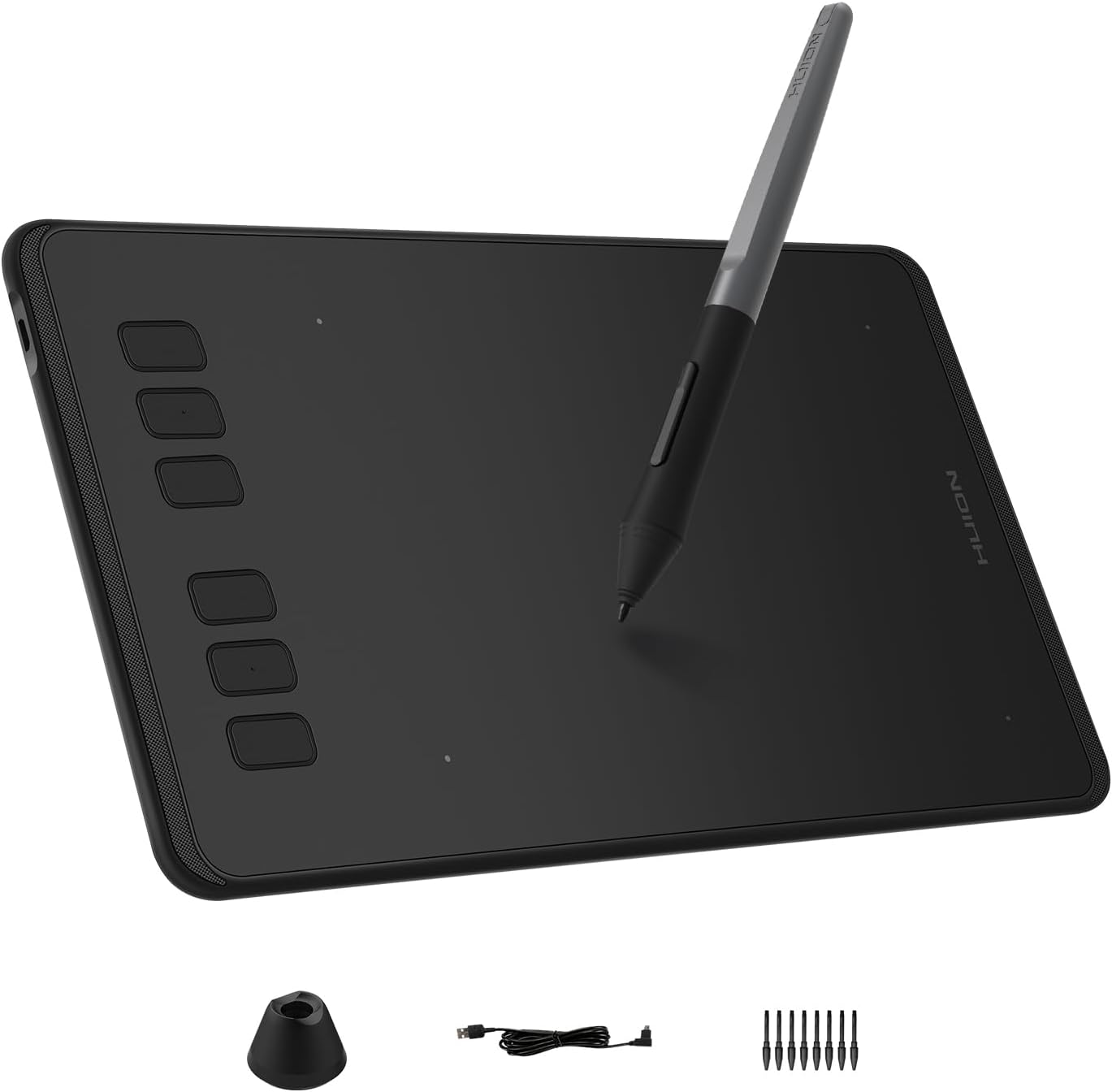 HUION Inspiroy H640P Drawing Tablet, 6x4 inch Art Tablet with Battery-Free Stylus, 8192 Pen Pressure, 6 Hot Keys, Graphics Tablet for Drawing, Writing, Design, Teaching, Work with Mac, PC & Mobile 2
